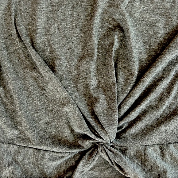 JINKESI Casual Short Sleeve Blouse Round Neck Crop Twist Front Tee T-Shirt - Picture 4 of 7